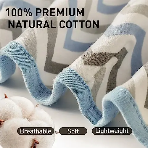 GLLQUEN BABY Swaddles for Newborns Organic Cotton, Soft Baby Boy Swaddles 3-6 Months, Reduce Startle Reflex Womb-Like Sleep Sack Wrap Nursery Swaddling Blankets Blue Elephants - 4