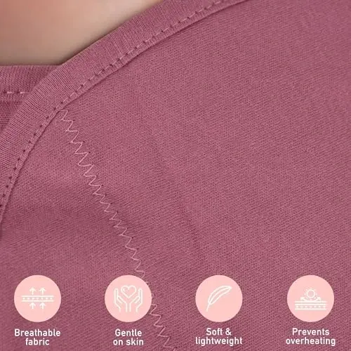 GLLQUEN BABY Swaddles for Newborns Organic Cotton, Soft Baby Girl Swaddles 3-6 Months, Reduce Startle Reflex Womb-Like Sleep Sack Wrap Nursery Swaddling Blankets Mauve Blush Dusty Rose - 4
