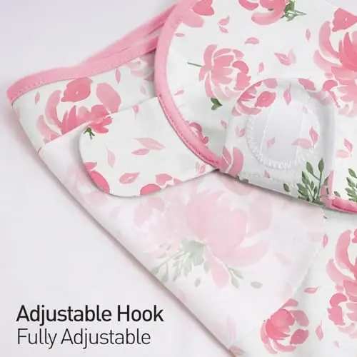 GLLQUEN BABY Baby Swaddle Sleep Sacks with Zipper - 3-Pack Newborn Swaddling Sack, Baby Swaddles Sleep Sack 0-3 Months,Pink Floral or Leaves, Swaddling Blankets 3 Pack Wrap Set, Easy Change Swaddle - 5