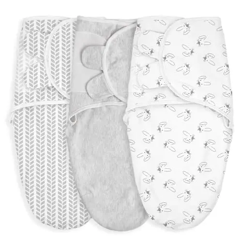 GLLQUEN BABY Girl Swaddles 0-3 Months - 3 Pack Baby Swaddles Sack for Newborn, Infant Sleep Sack, Easy Swaddling Wrap, A Pink Floral, Nursery Swaddle Blankets Essentials - 1