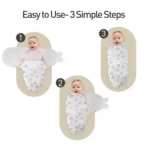 GLLQUEN BABY Girl Swaddles 0-3 Months - 3 Pack Baby Swaddles Sack for Newborn, Infant Sleep Sack, Easy Swaddling Wrap, A Pink Floral, Nursery Swaddle Blankets Essentials - 6