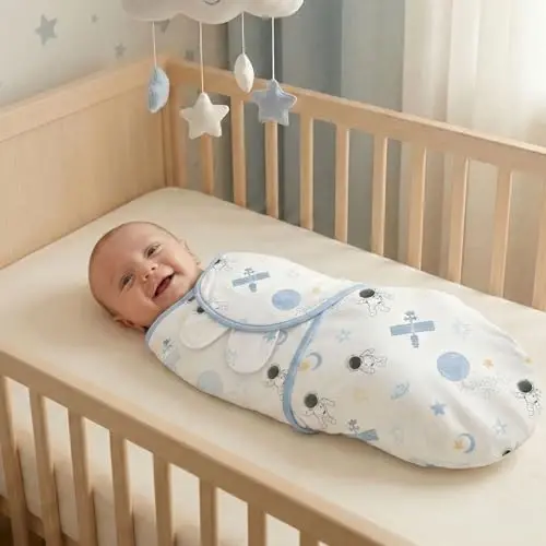 GLLQUEN BABY Swaddles for Babies Boys and Girls - Newborn Swaddle Sack 3 Pack, Baby Swaddle 0-3 Months, Soft Sleep Sack, Blanket Wrap, Space & World, Baby Essentials - 2