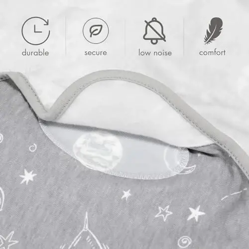 GLLQUEN BABY Organic Newborn Swaddles Sleep Sack, Swaddle Blankets for Baby Boy, 3 Pack Adjustable Wrap Set, Gray Starry Sky & Astronaut, 0-3 Months (Small/Medium) - 4