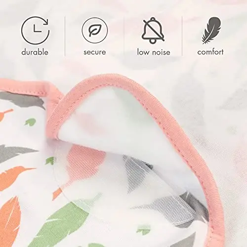 GLLQUEN BABY Swaddle Blankets for Baby Girls, 3-6 Months, Orange Pink Feather & Wave Point, 3 Pack Wrap Set, Newborn Adjustable Swaddles Sleep Sack, (Medium/Large) - 4