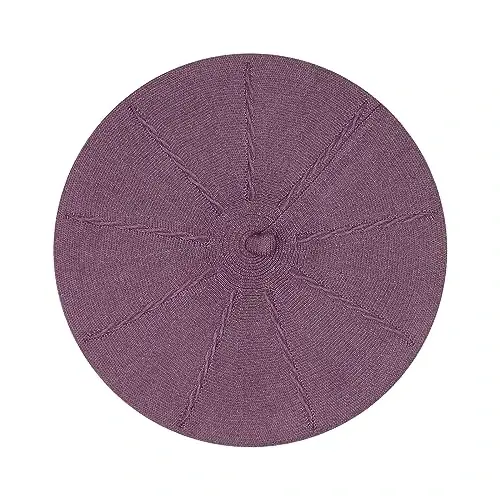 Gllutt CasModazoneere Beret Hat French Style Stretchy Knitting Solid Color Both Side Usable - 2