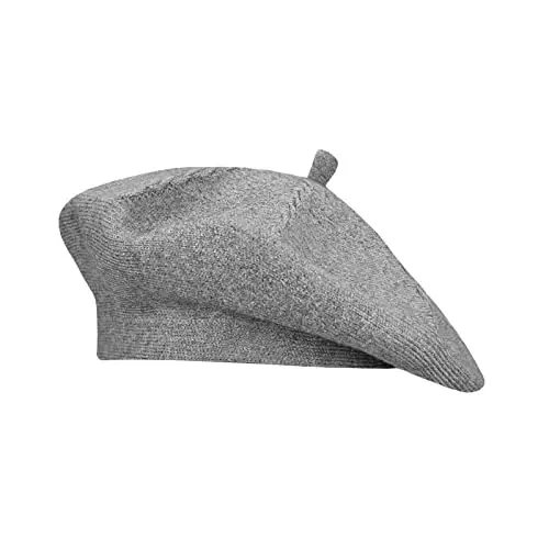 Gllutt CasModazoneere Beret Hat French Style Stretchy Knitting Solid Color Both Side Usable 