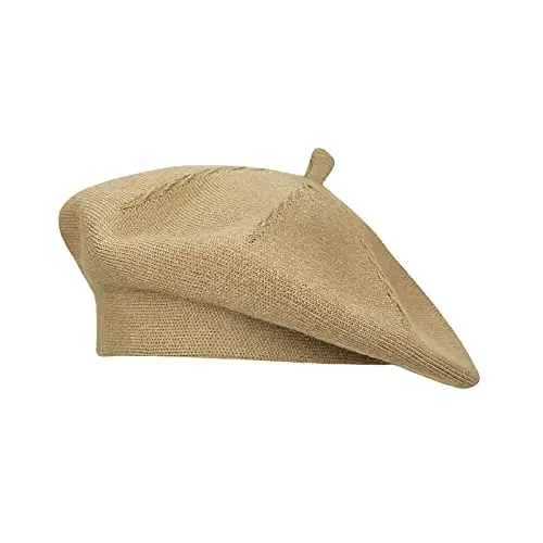 Gllutt CasModazoneere Beret Hat French Style Stretchy Knitting Solid Color Both Side Usable - 1