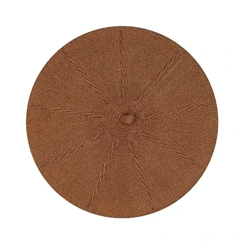Gllutt CasModazoneere Beret Hat French Style Stretchy Knitting Solid Color Both Side Usable - 2