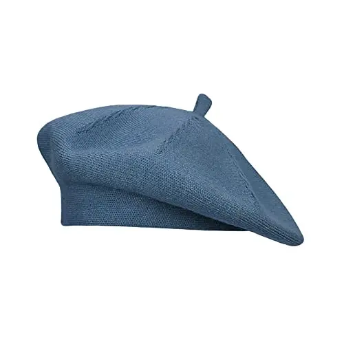Gllutt CasModazoneere Beret Hat French Style Stretchy Knitting Solid Color Both Side Usable - 1