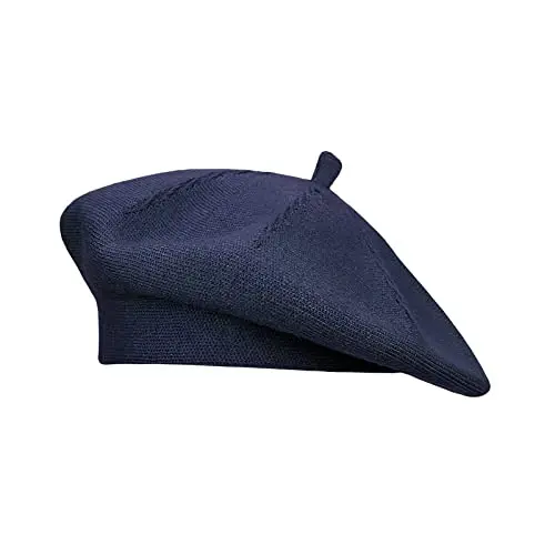 Gllutt CasModazoneere Beret Hat French Style Stretchy Knitting Solid Color Both Side Usable - 1