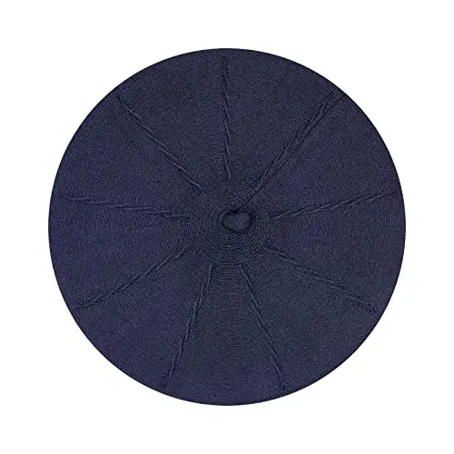 Gllutt CasModazoneere Beret Hat French Style Stretchy Knitting Solid Color Both Side Usable - 2