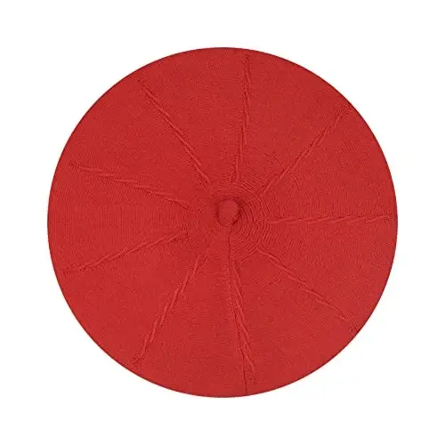Gllutt CasModazoneere Beret Hat French Style Stretchy Knitting Solid Color Both Side Usable - 3