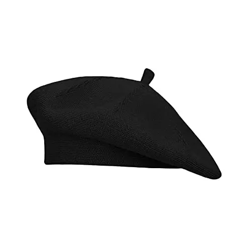 Gllutt CasModazoneere Beret Hat French Style Stretchy Knitting Solid Color Both Side Usable 