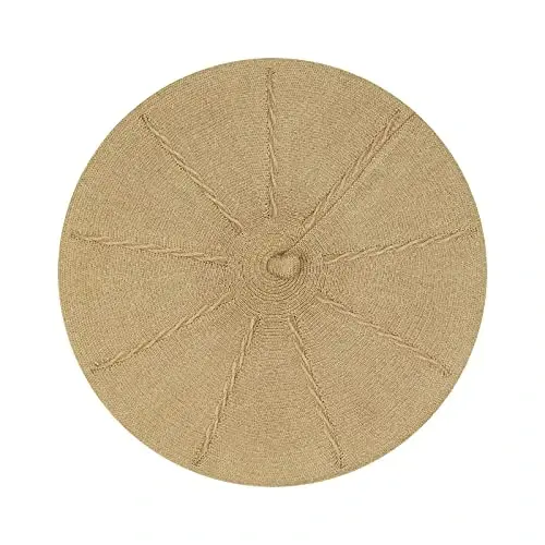 Gllutt CasModazoneere Beret Hat French Style Stretchy Knitting Solid Color Both Side Usable - 2