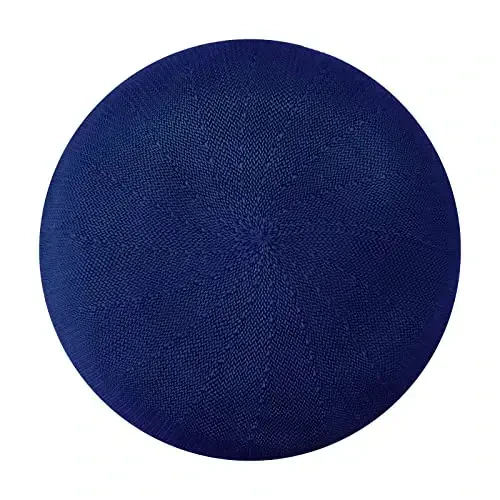 Gllutt Summer Knitted Thin Beret Hat for Women Size Adjustable French Style Solid Color - 1