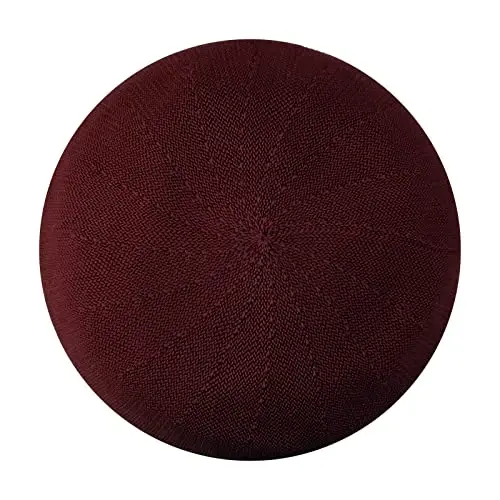 Gllutt Summer Knitted Thin Beret Hat for Women Size Adjustable French Style Solid Color - 1