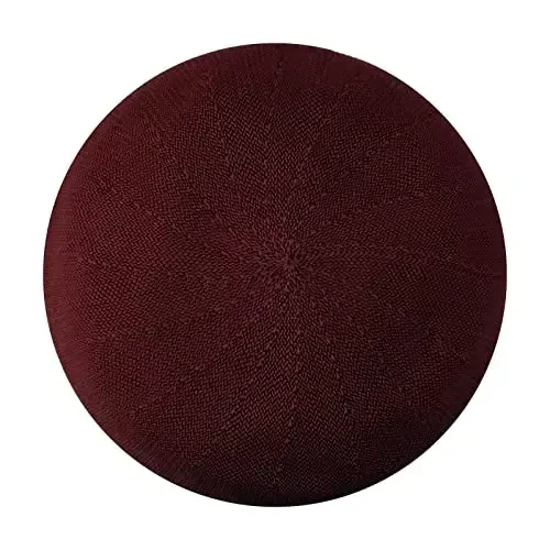 Gllutt Summer Knitted Thin Beret Hat for Women Size Adjustable French Style Solid Color 