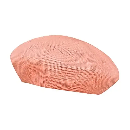 Gllutt Summer Knitted Thin Beret Hat for Women Size Adjustable French Style Solid Color - 3