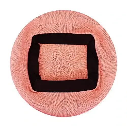 Gllutt Summer Knitted Thin Beret Hat for Women Size Adjustable French Style Solid Color - 2