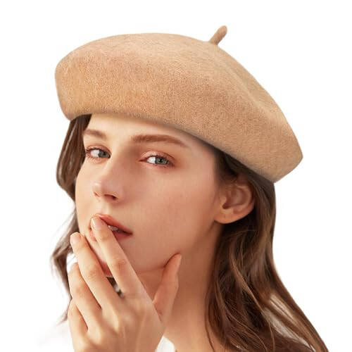 Gllutt Women Wool Beret Hat French Style Solid Color - 16