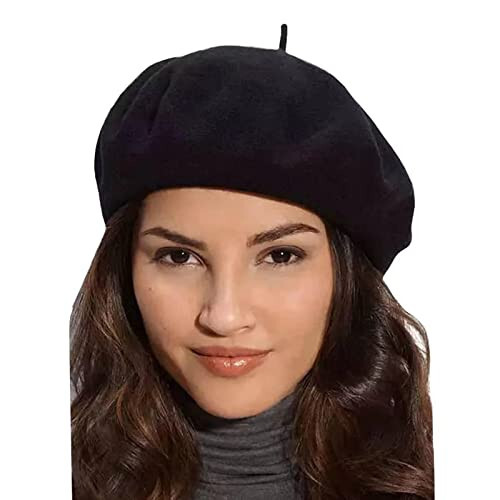 Gllutt Women Wool Beret Hat French Style Solid Color - 7