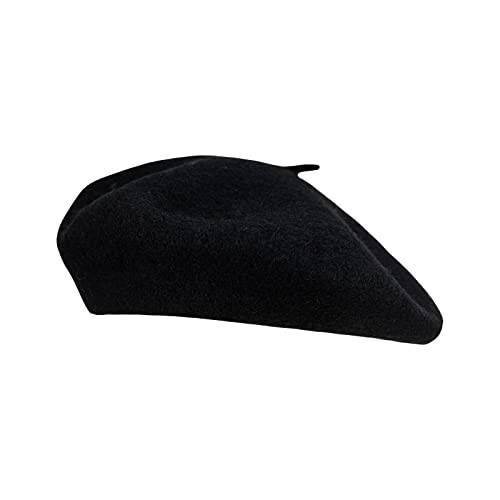 Gllutt Women Wool Beret Hat French Style Solid Color - 11