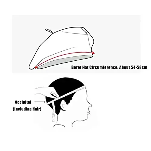 Gllutt Summer Knitted Thin Beret Hat for Women Size Adjustable French Style Solid Color - 7