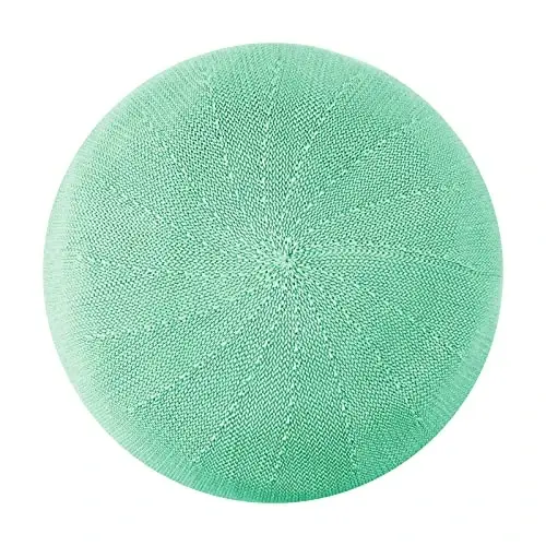 Gllutt Summer Knitted Thin Beret Hat for Women Size Adjustable French Style Solid Color - 1