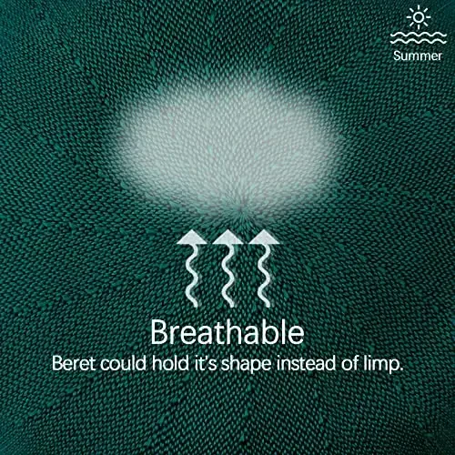 Gllutt Summer Knitted Thin Beret Hat for Women Size Adjustable French Style Solid Color - 4