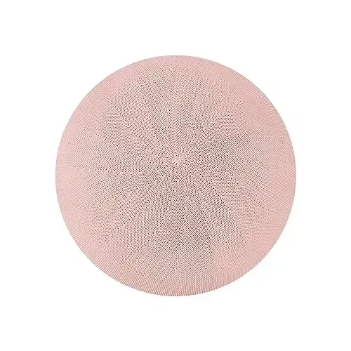 Gllutt Summer Knitted Thin Beret Hat for Women Size Adjustable French Style Solid Color - 1