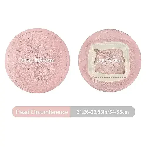 Gllutt Summer Knitted Thin Beret Hat for Women Size Adjustable French Style Solid Color - 5