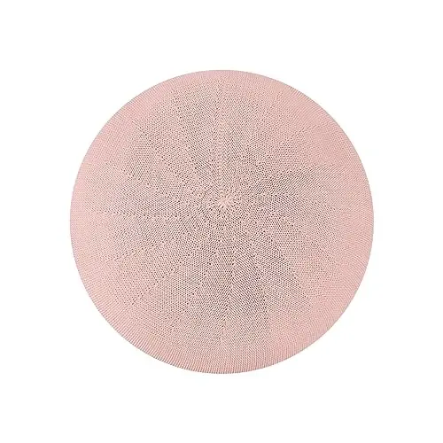 Gllutt Summer Knitted Thin Beret Hat for Women Size Adjustable French Style Solid Color 
