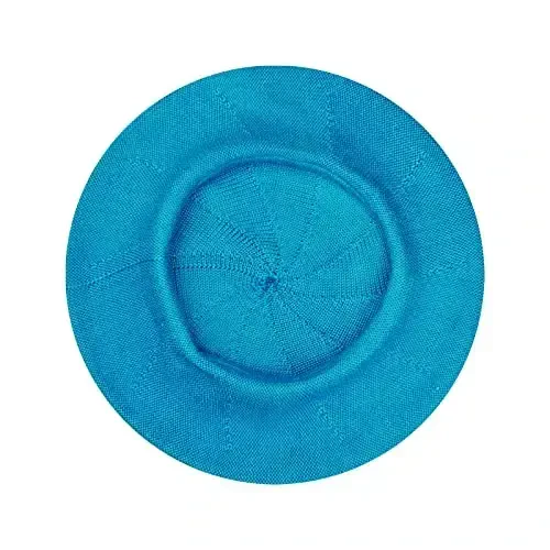 Gllutt Summer Knitted Thin Beret Hat for Women Slouchy Hat French Style Loose Soft Solid Color - 3