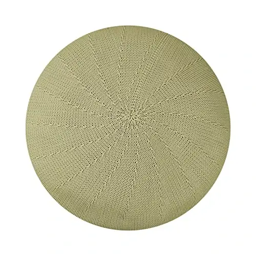 Gllutt Summer Knitted Thin Beret Hat for Women Size Adjustable French Style Solid Color - 1