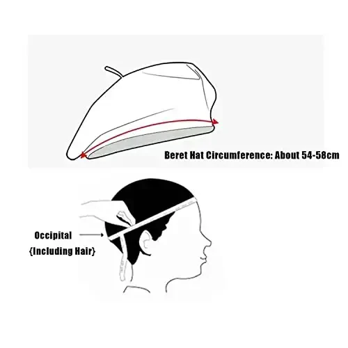 Gllutt Yozgi Triko Yupqa Beret Ayollar uchun Shapka Hajmi Sozlanishi Mumkin Frantsuzcha Uslub Bir Rangli - 7
