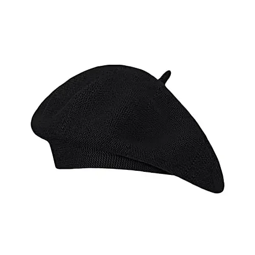 Gllutt Yozgi Triko Yupqa Beret Ayollar uchun Shirali Shlyapa Frantsuzcha Uslub Bo'sh Yumshoq Qattiq Rangli Shlyapa - 1