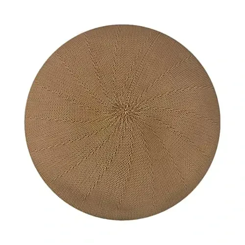 Gllutt Yozgi Triko Yupqa Beret Shlyapa Ayollar uchun Hajmi Sozlanishi Fransuzcha Uslub Bir Rangli - 2