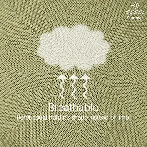 Gllutt Yozgi Triko Yupqa Beret Shlyapa Ayollar uchun Hajmi Sozlanishi Mumkin Fransuz Uslubidagi Qattiq Rang - 4