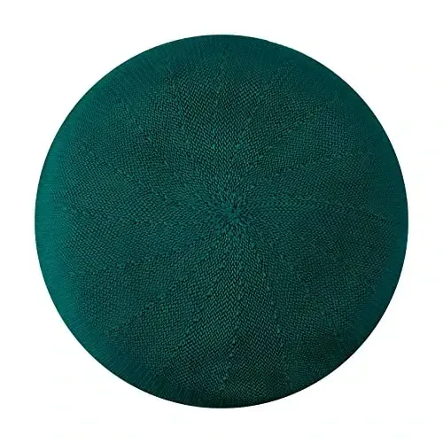 Gllutt yozgi trikotajdan yupqa beret ayollar uchun, o'lchami sozlanishi, fransuzcha uslub, bir xil rang - 1