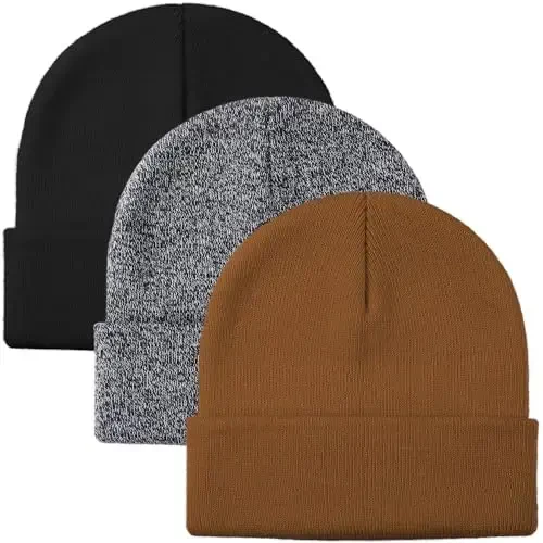 Glooarm Beanie для мужчин и женщин, вязаные зимние шапки, теплые мешковатые шапки унисекс с отворотом, шапки-бини. 