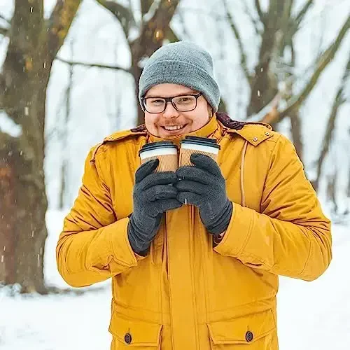 Glooarm Beanie для мужчин женщин вязаные зимние шапки бини теплые мешковатые унисекс с отворотом шапки-бини шапки-черепа - 5