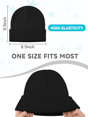 Glooarm Beanie for Men Women Knit Winter Hats Beanies Warm Slouchy Unisex Cuffed Beanies Skull Caps - 2