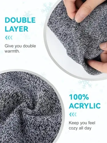 Glooarm Beanie for Men Women Knit Winter Hats Beanies Warm Slouchy Unisex Cuffed Beanies Skull Caps - 3