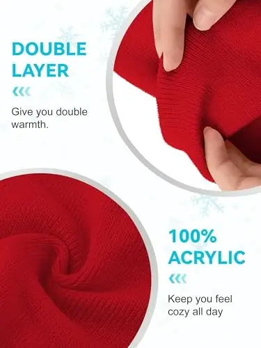 Glooarm Beanie for Men Women Knit Winter Hats Beanies Warm Slouchy Unisex Cuffed Beanies Skull Caps - 3