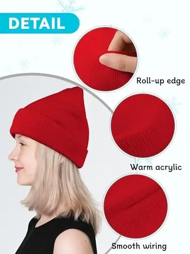 Glooarm Beanie for Men Women Knit Winter Hats Beanies Warm Slouchy Unisex Cuffed Beanies Skull Caps - 6