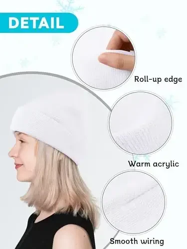 Glooarm Beanie for Men Women Knit Winter Hats Beanies Warm Slouchy Unisex Cuffed Beanies Skull Caps - 4