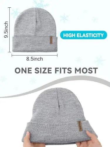 Glooarm Beanie for Men Women Knit Winter Hats Beanies Warm Slouchy Unisex Cuffed Beanies Skull Caps - Glooarm (1)