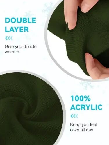 Glooarm Beanie for Men Women Knit Winter Hats Beanies Warm Slouchy Unisex Cuffed Beanies Skull Caps - 3
