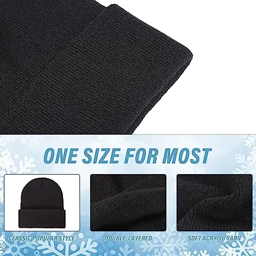 Glooarm erkaklar ayollar uchun trikotaj qishki shapkalar Beani issiq slouchy unisex manjetli beani bosh suyagi qopqoqlari - Glooarm (1)