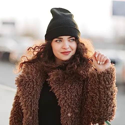 Glooarm erkaklar ayollar uchun trikotaj qishki shapkalar Beani issiq slouchy unisex manjetli beani bosh suyagi qopqoqlari - 6